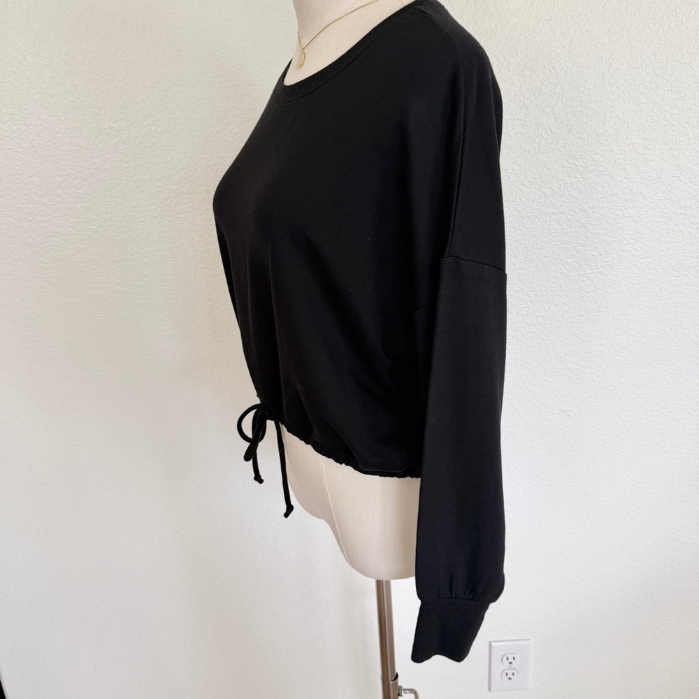 🖤 EXPRESS Modal Super Soft Tie-Hem Pullover Sweatshirt - Picture 5 of 9
